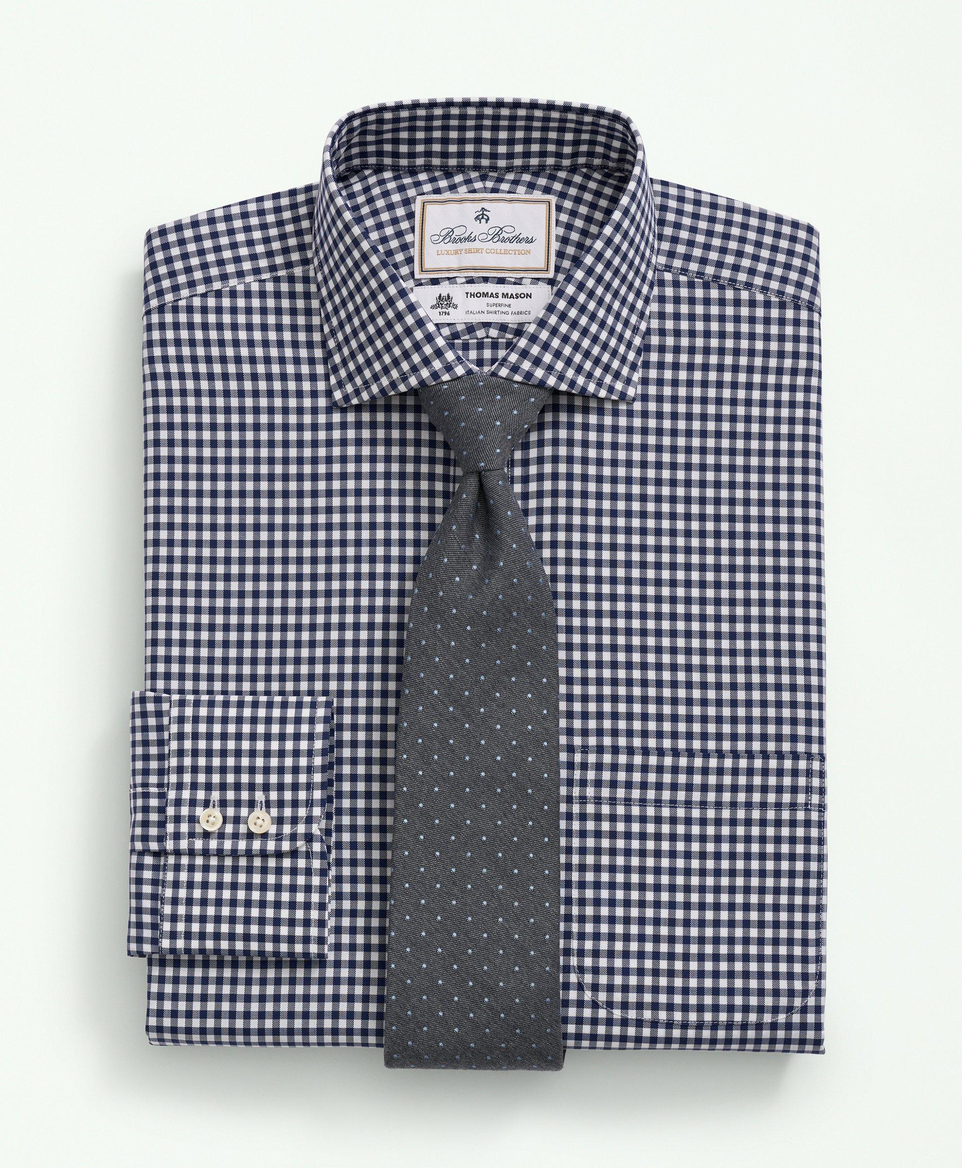 Navy blue outlet gingham shirt