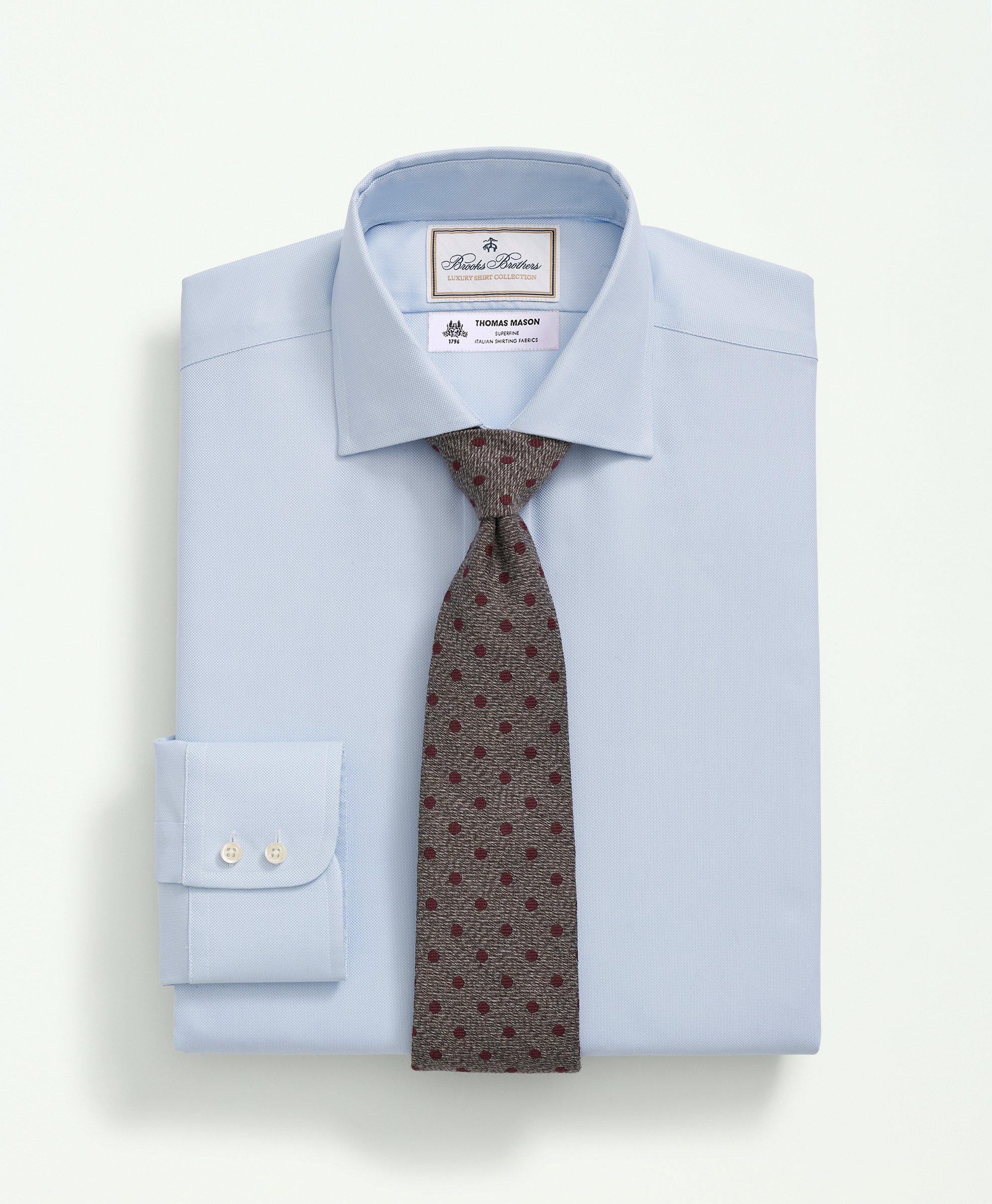 Brooks Brothers X Thomas Mason Cotton Poplin English Collar Dress Shirt | Light Blue | Size 16½ 35