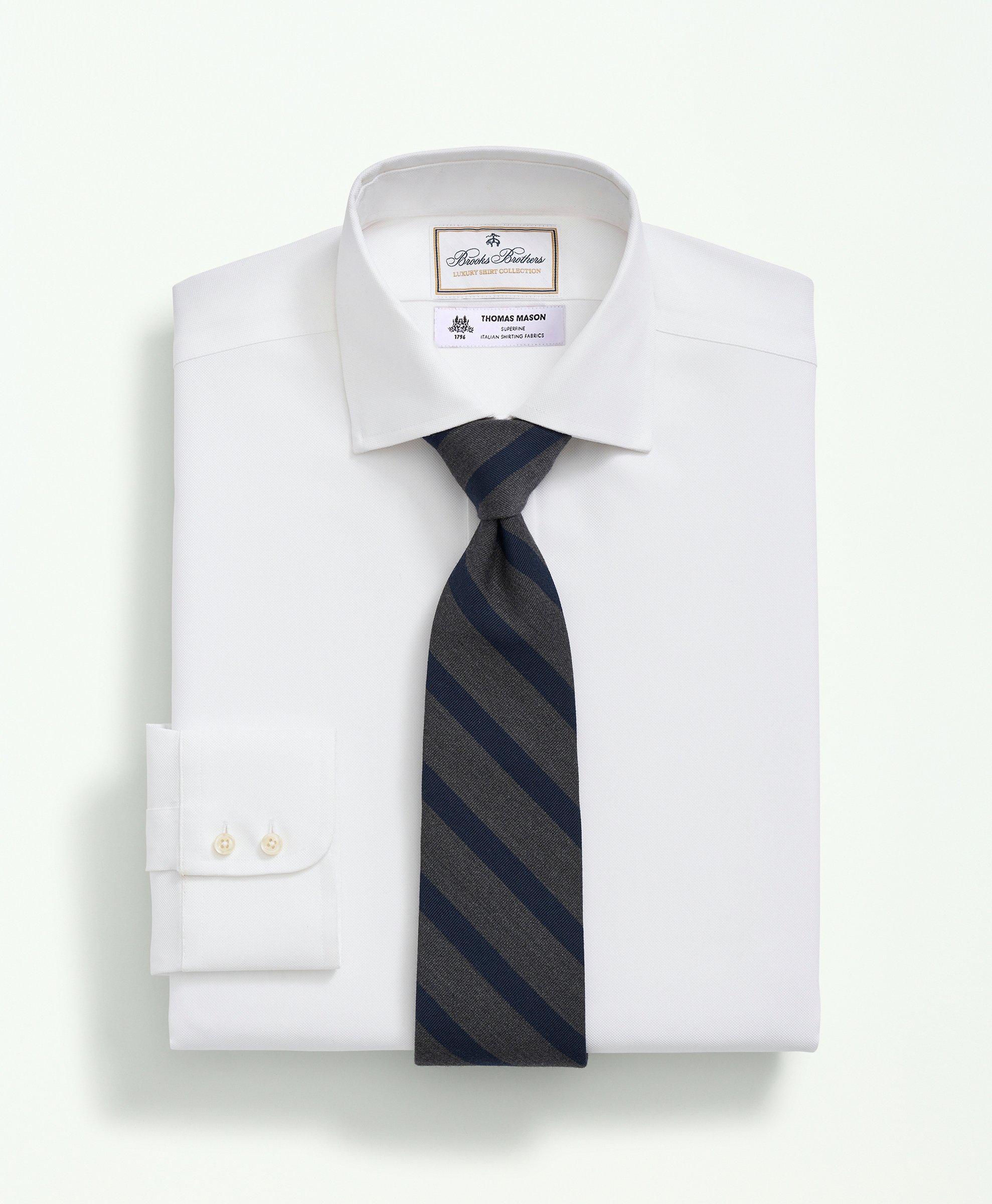 Brooks Brothers X Thomas Mason Cotton Poplin English Collar Dress Shirt | White | Size 16 35