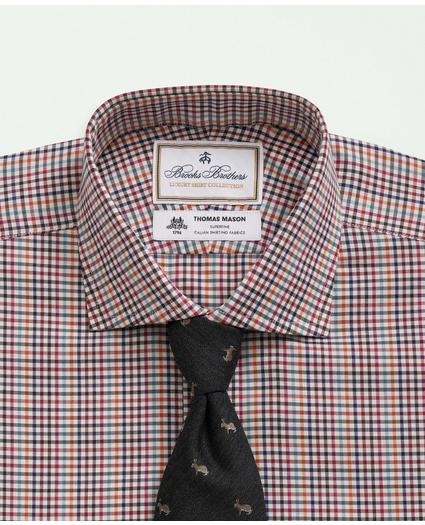 X Thomas Mason Cotton Twill Londoner Collar, Checked Dress Shirt