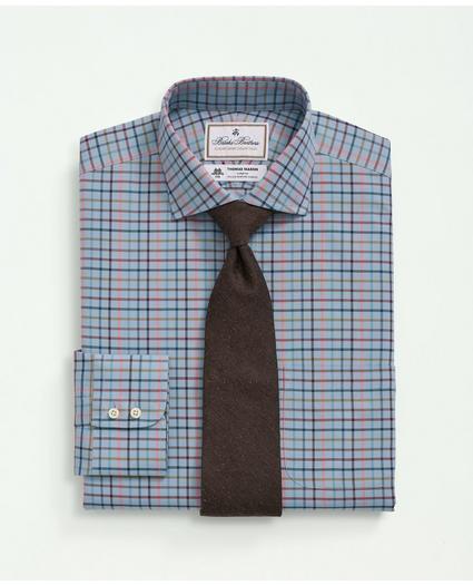 X Thomas Mason Cotton Twill Londoner Collar, Checked Dress Shirt