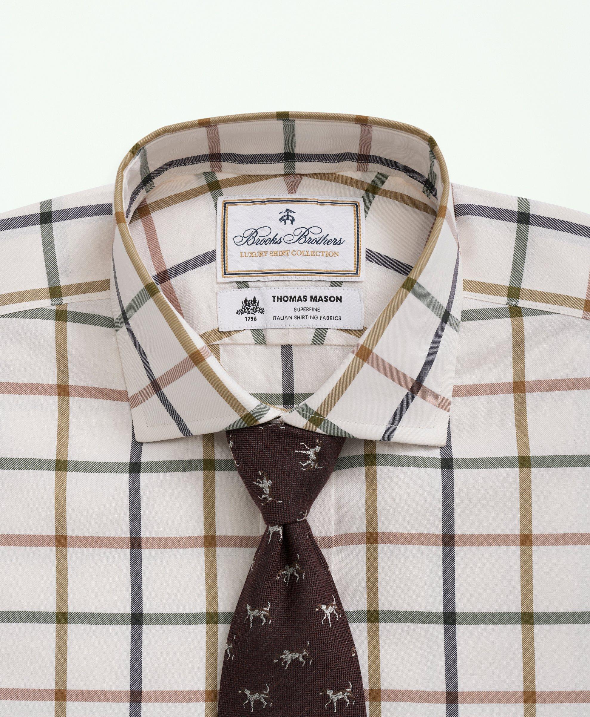 Ivory Brushed Twill Check Shirt