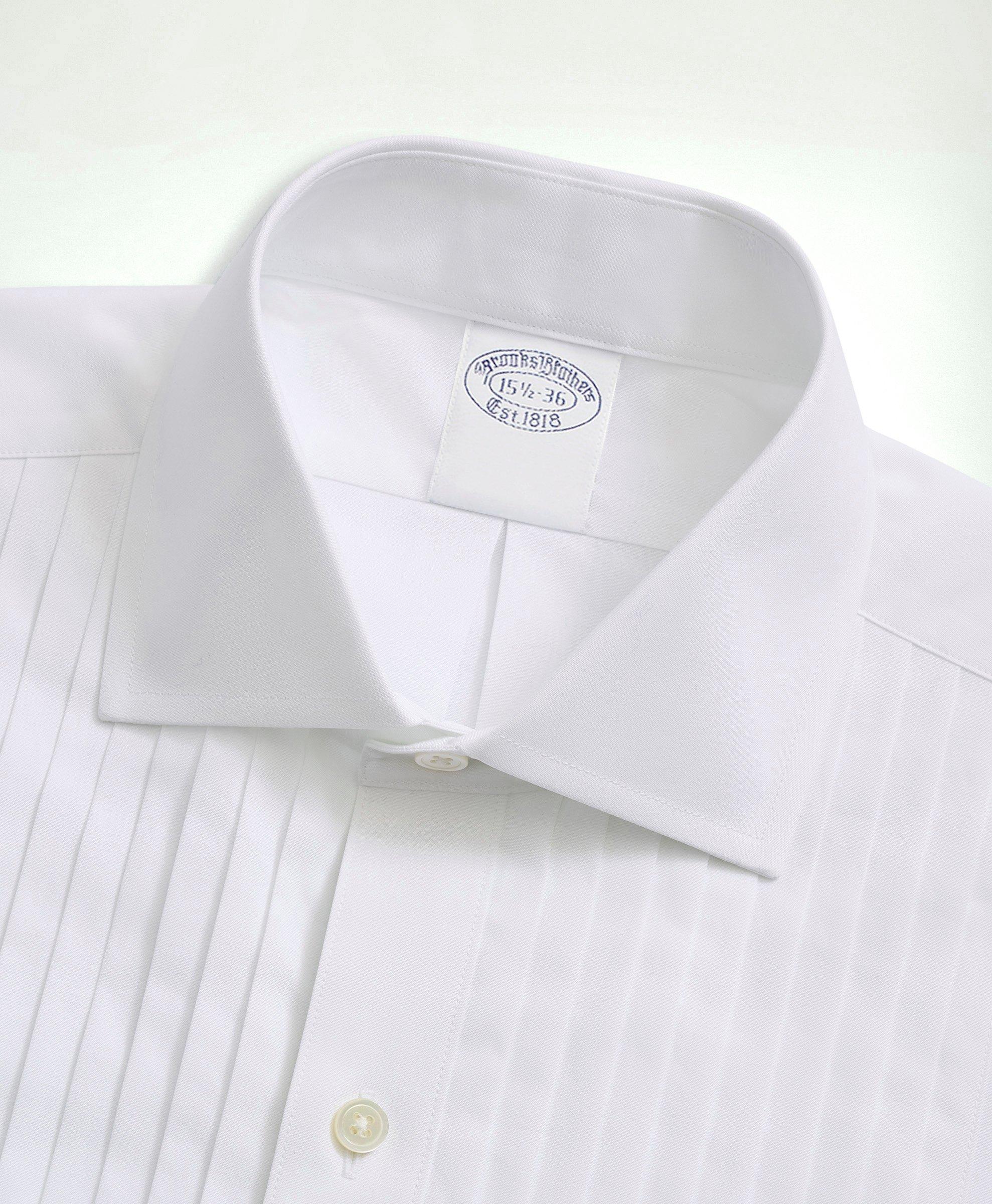 French Cuff Tuxedo Shirt With Removable Buttons - White Dobby – Brooklyn  Tailors