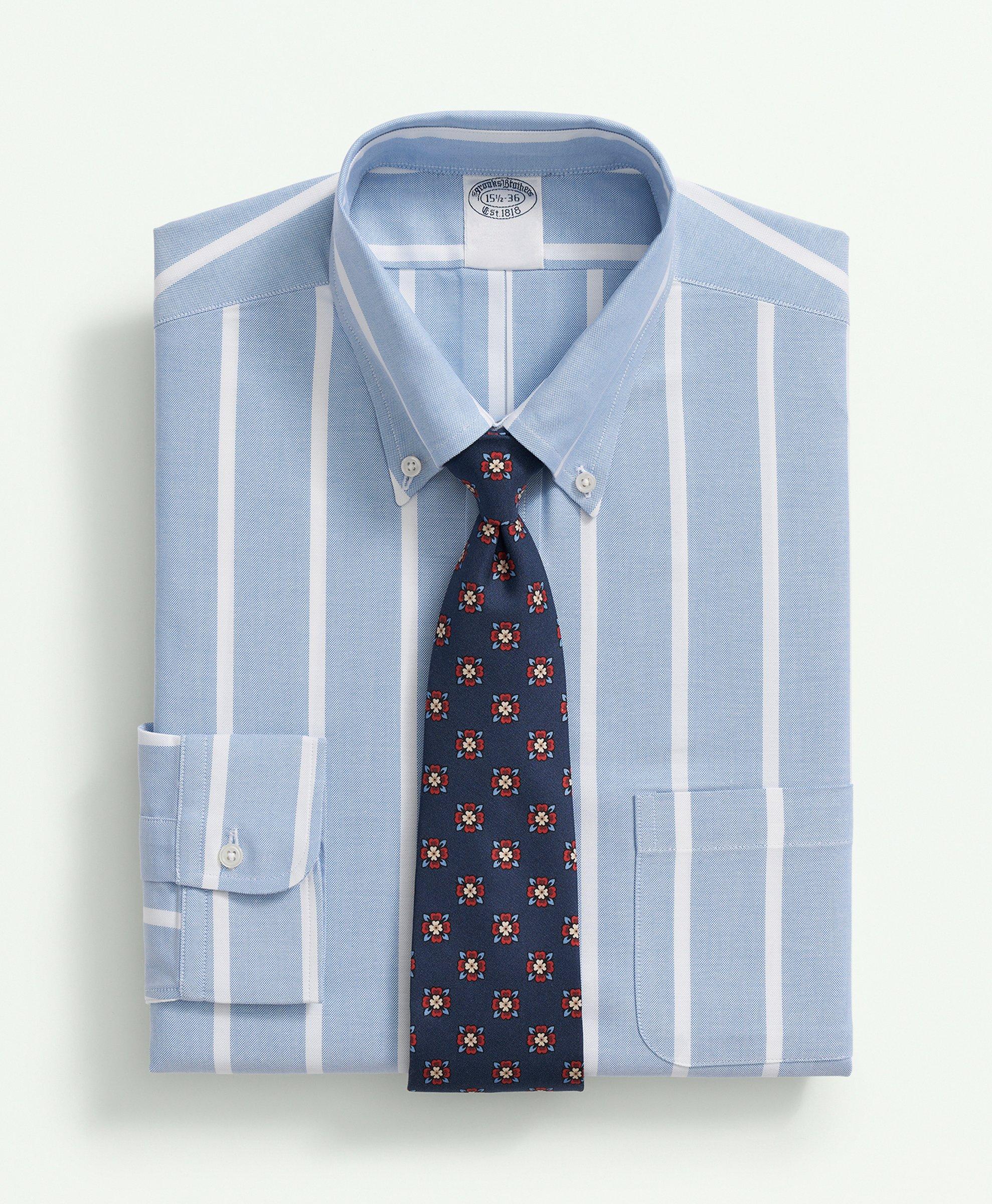 Striped Draped Wrap Shirt - Blue main image 0