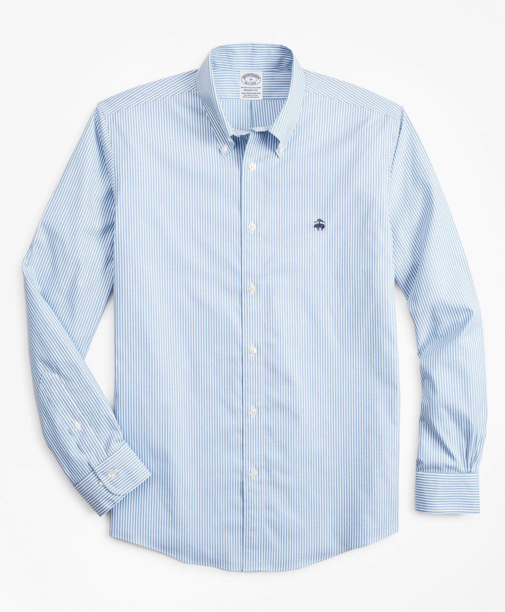 Stretch Regent Regular-Fit Sport Shirt, Non-Iron Stripe