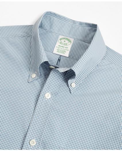 Milano Slim-Fit Sport Shirt, BrooksStretch Performance Series with COOLMAX, Gingham