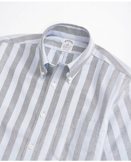 Stretch Regent Regular-Fit Sport Shirt, Non-Iron Short-Sleeve Stripe Oxford
