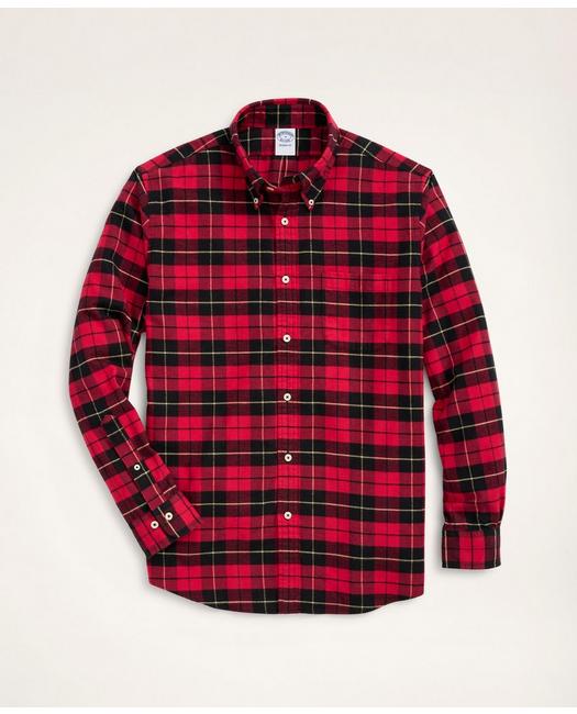 Brooks Brothers Regent Regular-fit Portuguese Flannel Shirt | Red/black | Size Xs In Red,black