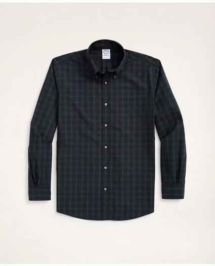 Regent Regular-Fit Original Broadcloth Sport Shirt, Black Watch Tartan