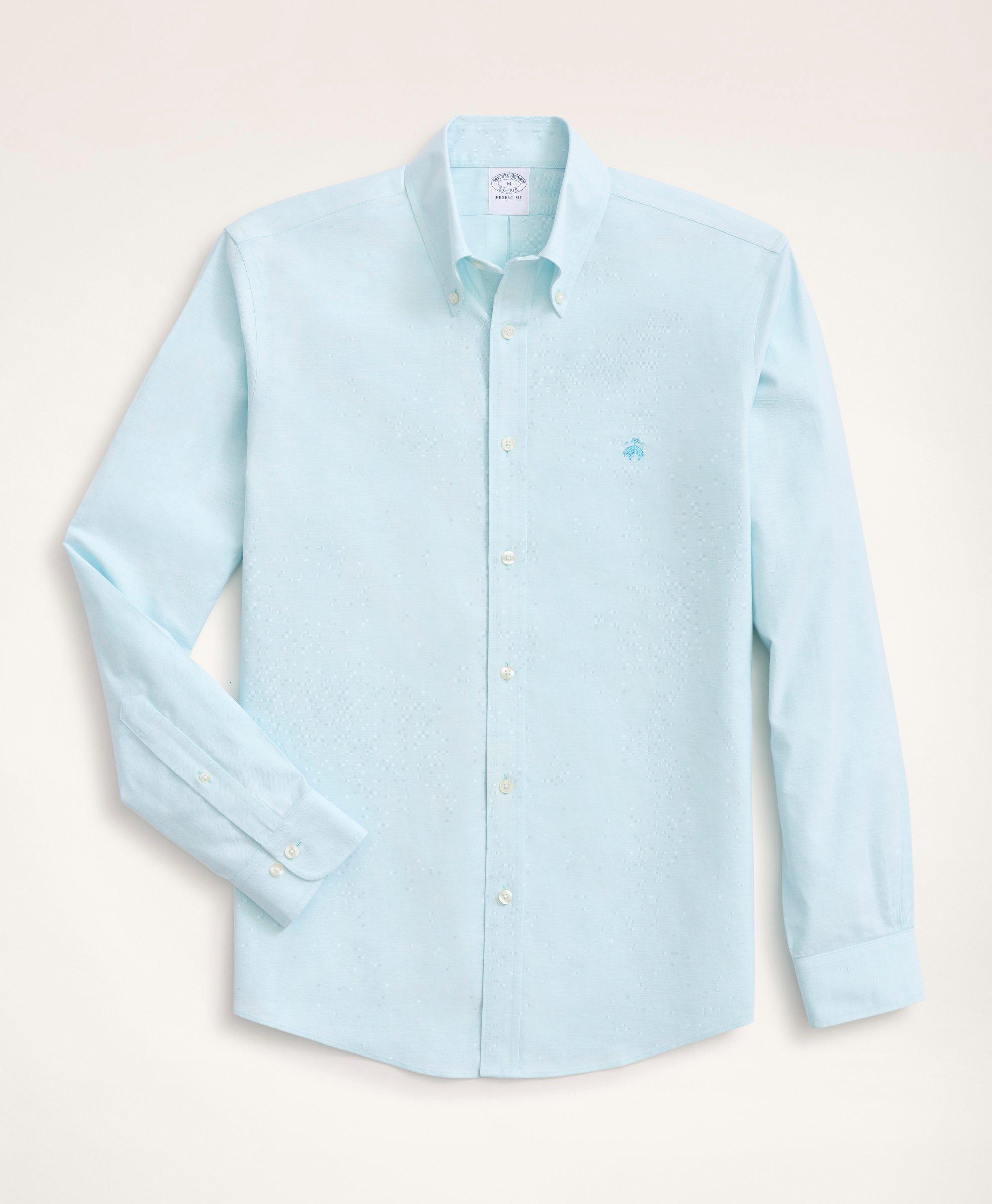 Brooks Brothers Stretch Regent Regular-fit Sport Shirt, Non-iron Oxford | Turquoise | Size Xs