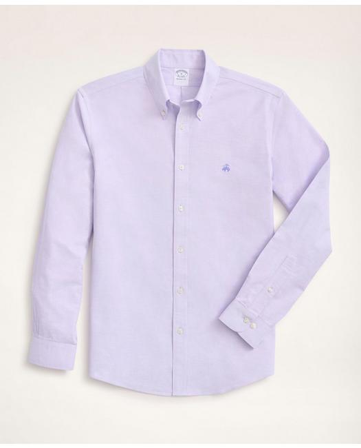 Brooks Brothers Stretch Regent Regular-fit Sport Shirt, Non-iron Oxford | Violet | Size Xs