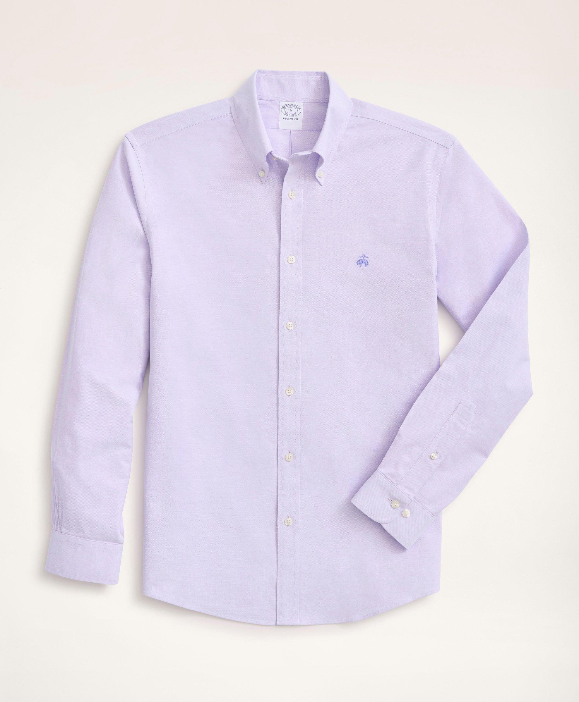 Brooks Brothers Stretch Regent Regular-fit Sport Shirt, Non-iron Oxford | Violet | Size Xs