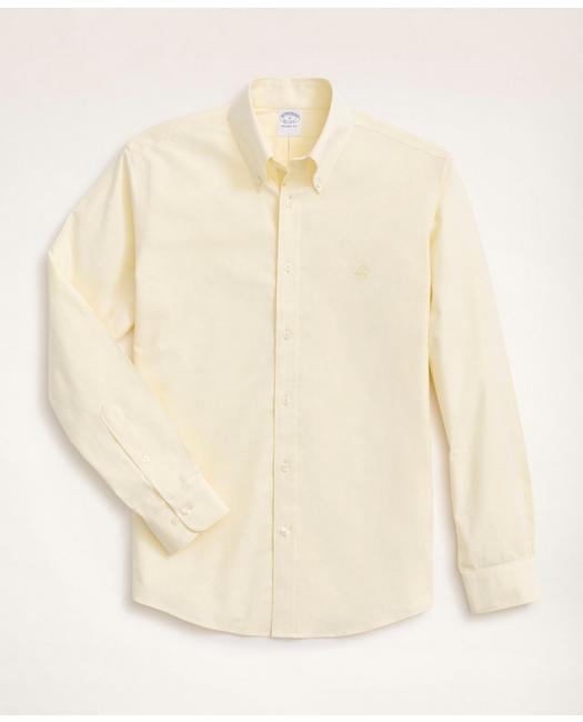 Brooks Brothers Stretch Regent Regular-fit Sport Shirt, Non-iron Oxford | Yellow | Size Xs