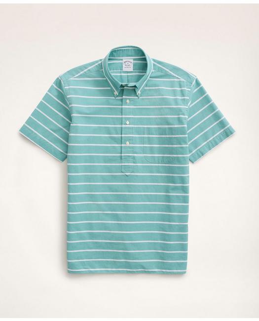 Brooks Brothers Regent Regular-fit Original Broadcloth Short-sleeve Popover Shirt | Green | Size Xs