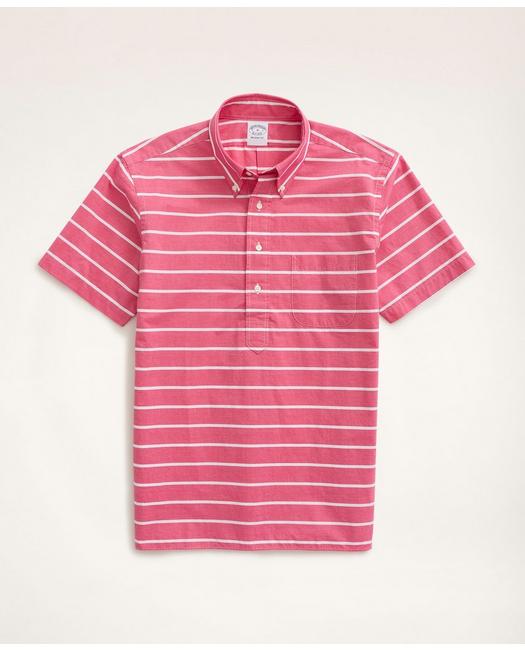 Brooks Brothers Regent Regular-fit Original Broadcloth Short-sleeve Popover Shirt | Red | Size Small