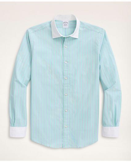 Regent Regular-Fit Sport Shirt, Poplin Contrast English Collar Stripe