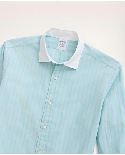 Regent Regular-Fit Sport Shirt, Poplin Contrast English Collar Stripe