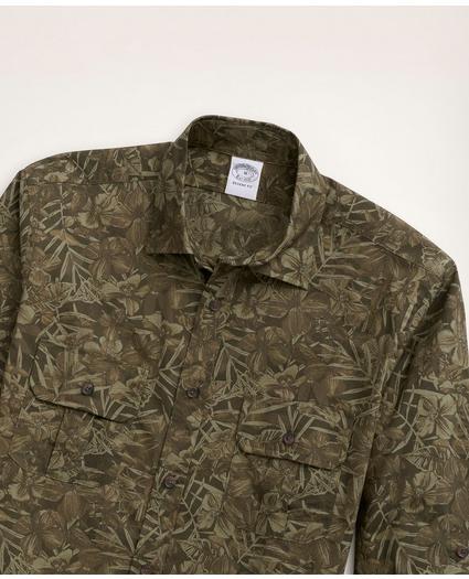 Regent Regular-Fit Sport Shirt, Floral Camouflage Print