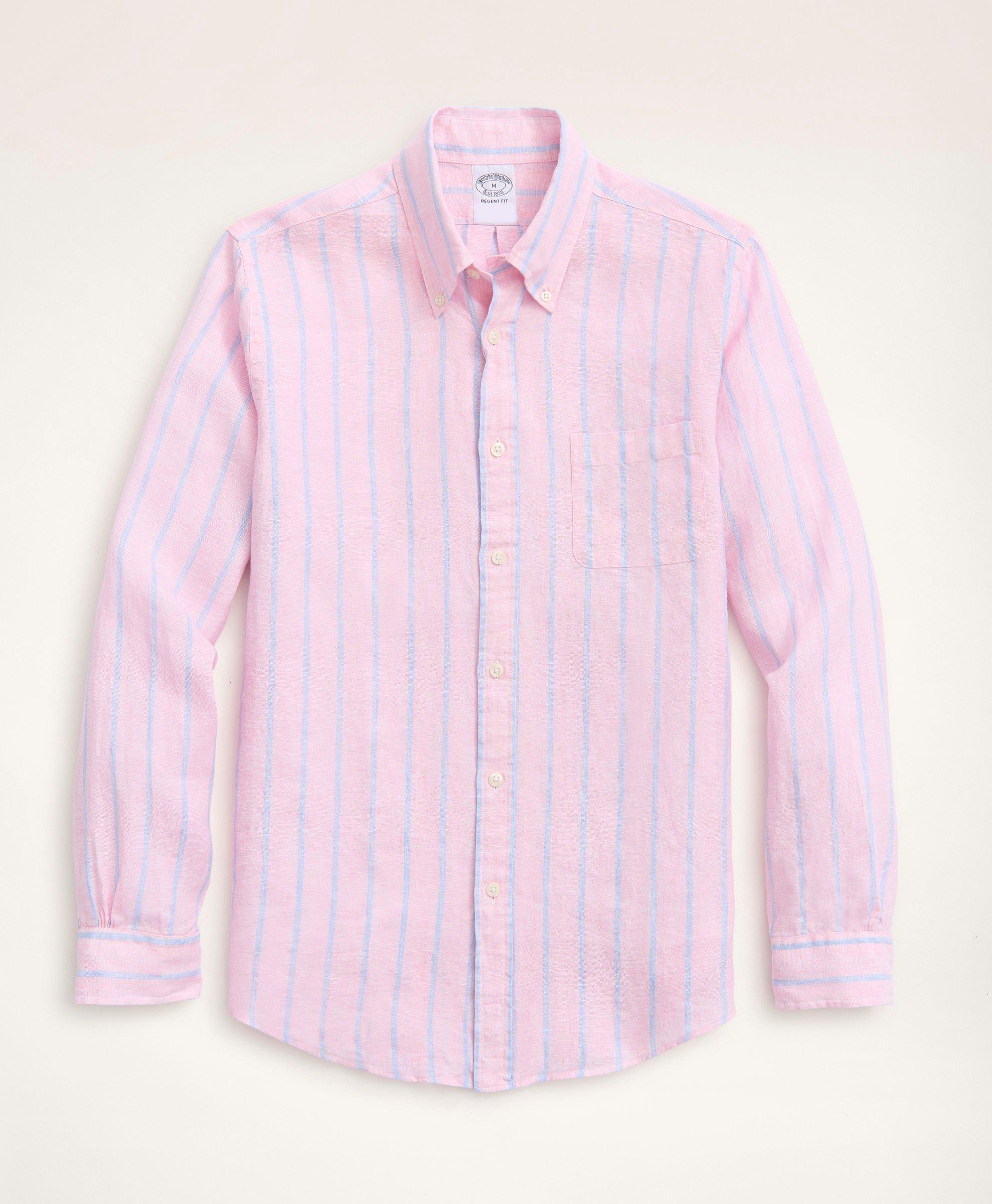 Regent Regular-Fit Sport Shirt, Irish Linen Stripe