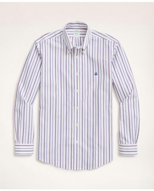 Brooks Brothers Stretch Milano Slim-fit Sport Shirt, Non-iron Stripe | Blue | Size Xs