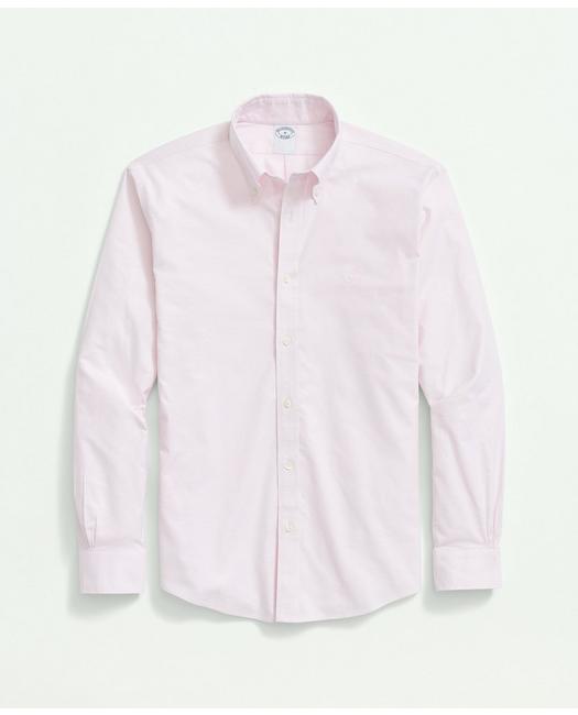 Brooks Brothers Stretch Non-iron Oxford Button-down Collar Sport Shirt | Pink | Size Xl