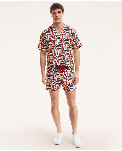 Et Vilebrequin Bowling Shirt in the Mixed Signals Print