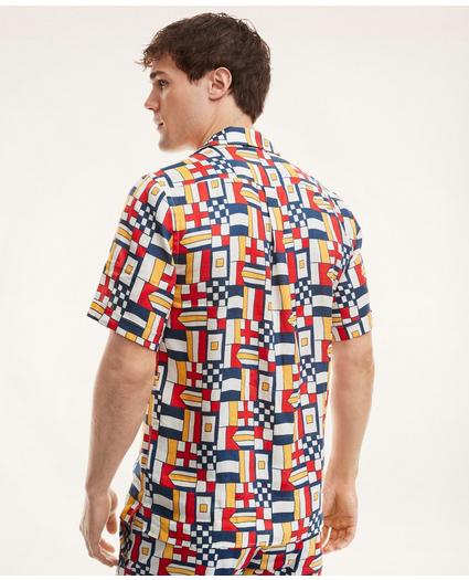 Et Vilebrequin Bowling Shirt in the Mixed Signals Print