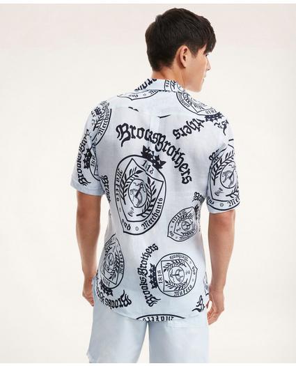 Et Vilebrequin Bowling Shirt in the Seal of Approval Print