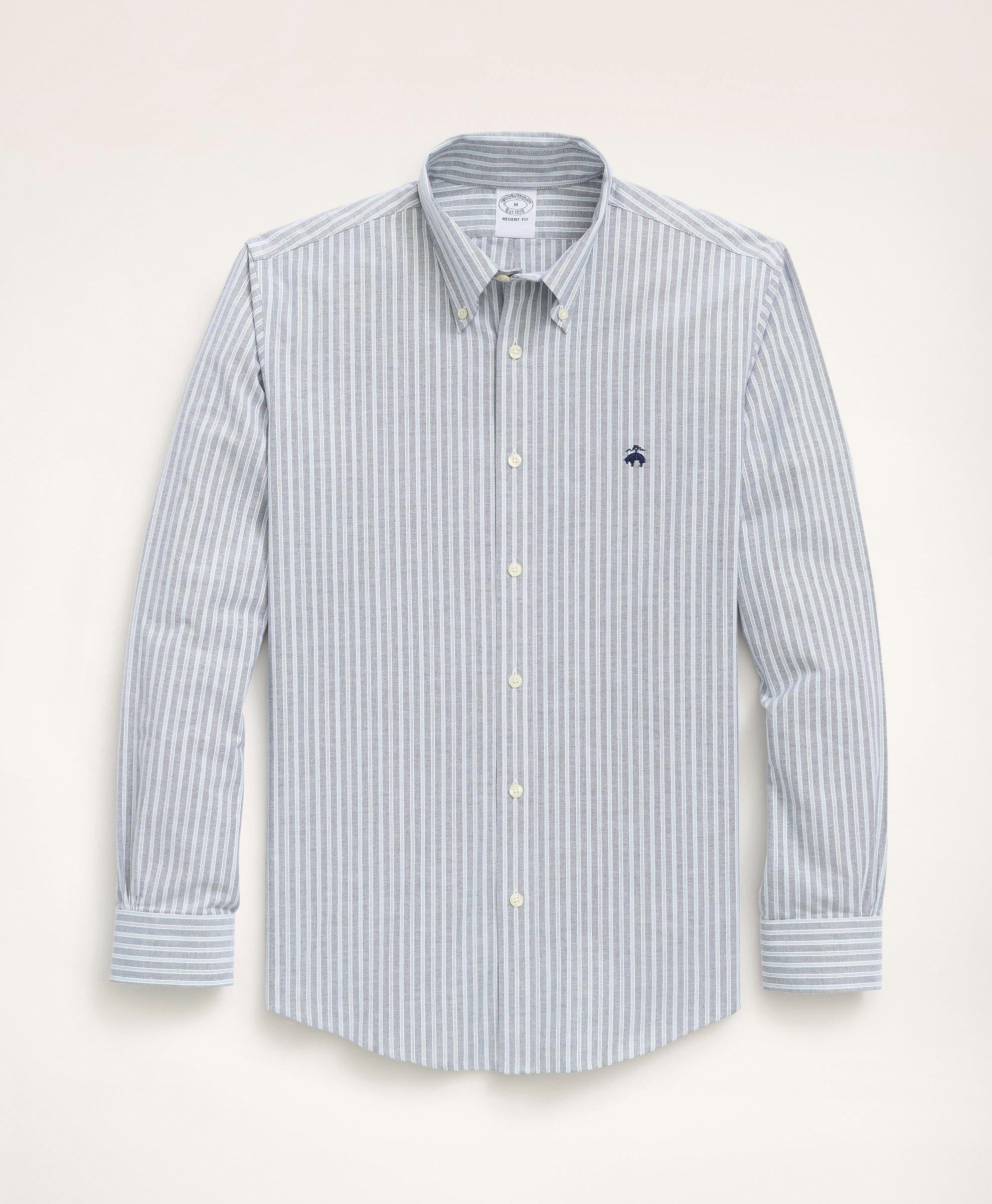 Brooks Brothers Regent Regular-fit Sport Shirt, Non Iron Oxford Button-down  Collar Stripe | Navy | Size Xs | ModeSens