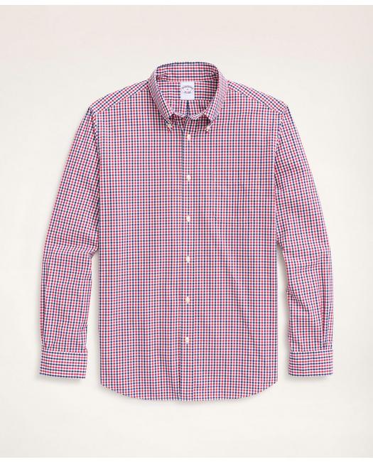 Brooks Brothers Friday Shirt, Poplin Check | Red | Size Xs