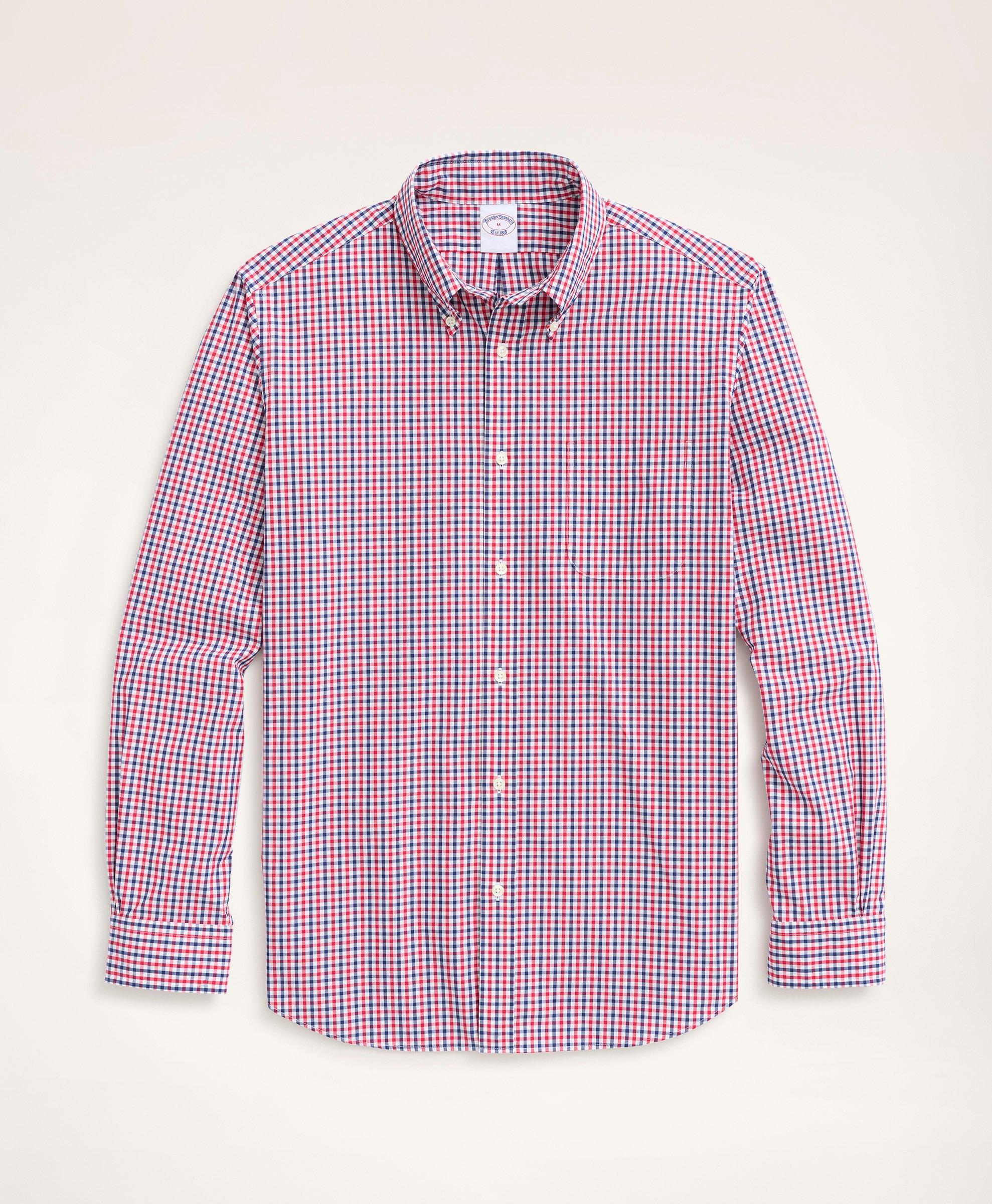Brooks Brothers Friday Shirt, Poplin Check Red Size Xs ModeSens