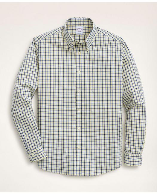 Brooks Brothers Friday Shirt, Poplin Check | Yellow | Size Xs