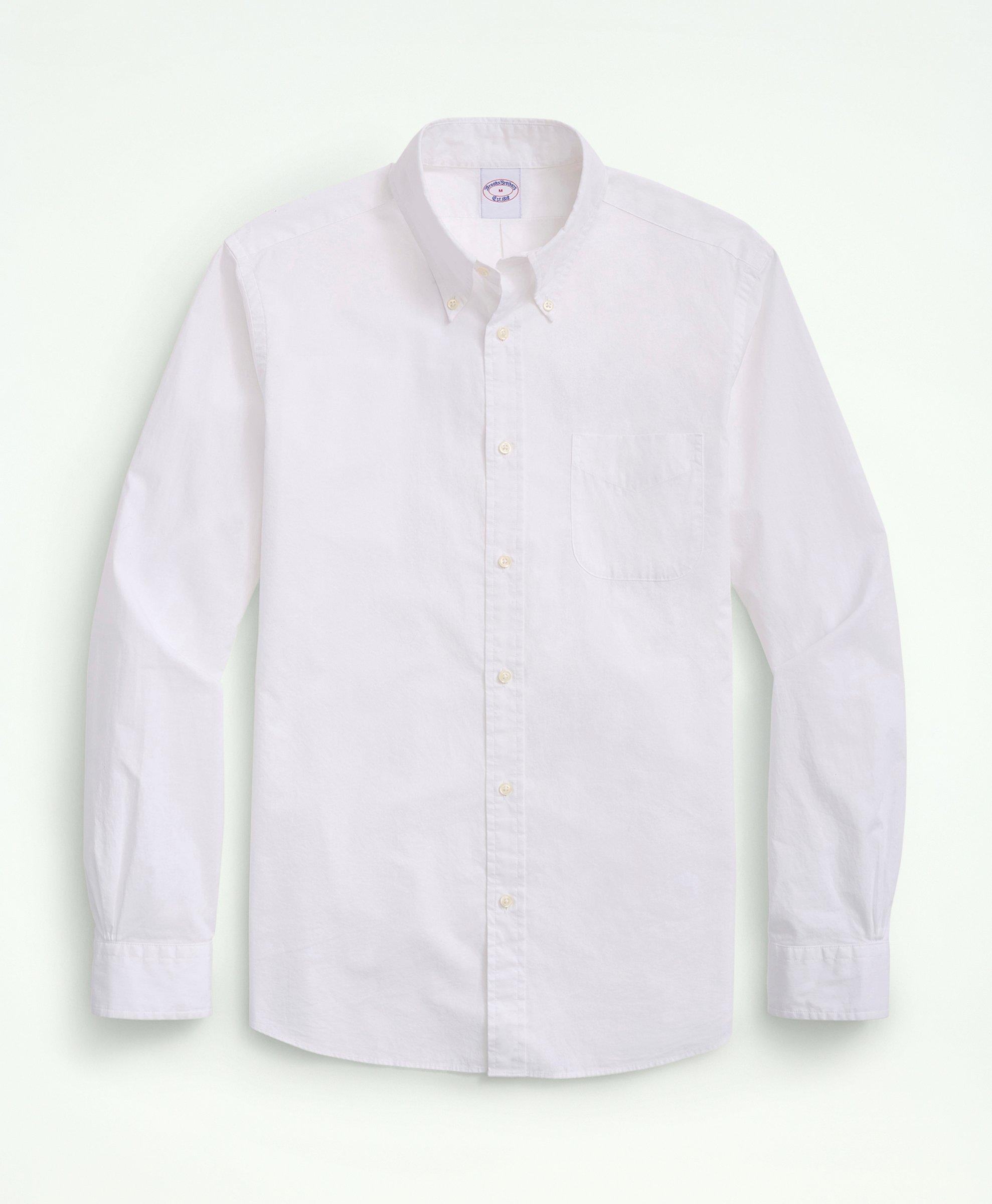 Brooks Brothers Friday Shirt, Poplin End-on-end | White | Size Xs