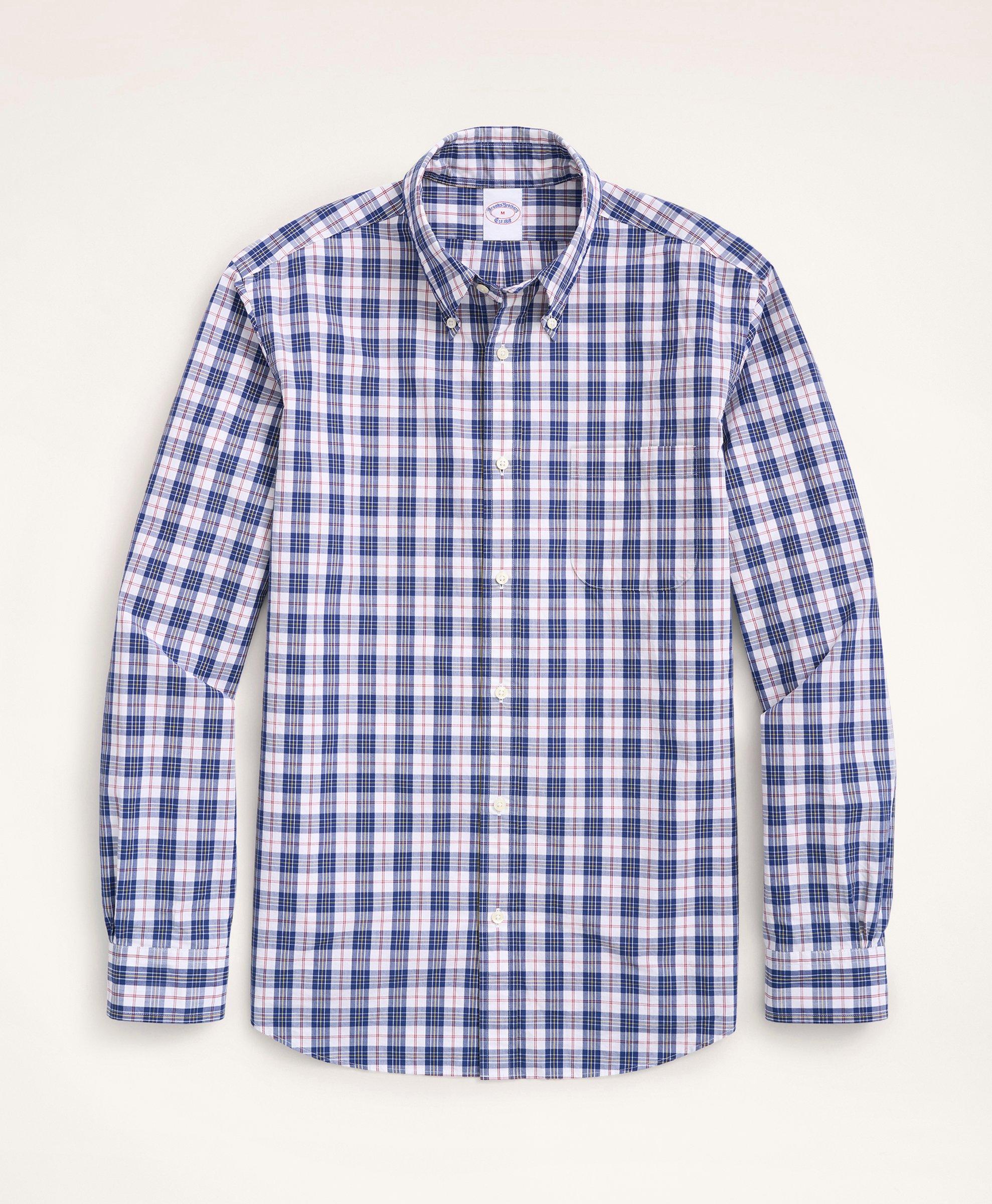 Brooks Brothers Friday Shirt, Poplin Check In Navy