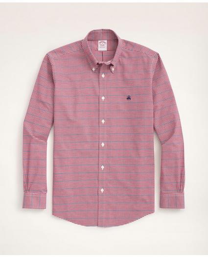 Stretch Madison Relaxed-Fit Sport Shirt, Non-Iron Oxford Button Down Collar Micro-Check