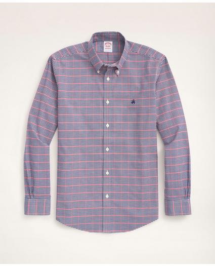 Stretch Madison Relaxed-Fit Sport Shirt, Non-Iron Oxford Button Down Collar Micro-Check