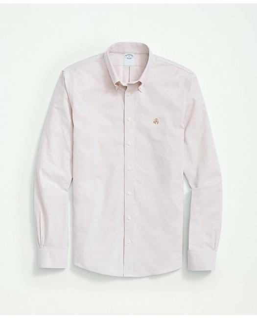 Brooks Brothers Stretch Non-iron Oxford Button-down Collar Sport Shirt | Light Beige | Size Xl