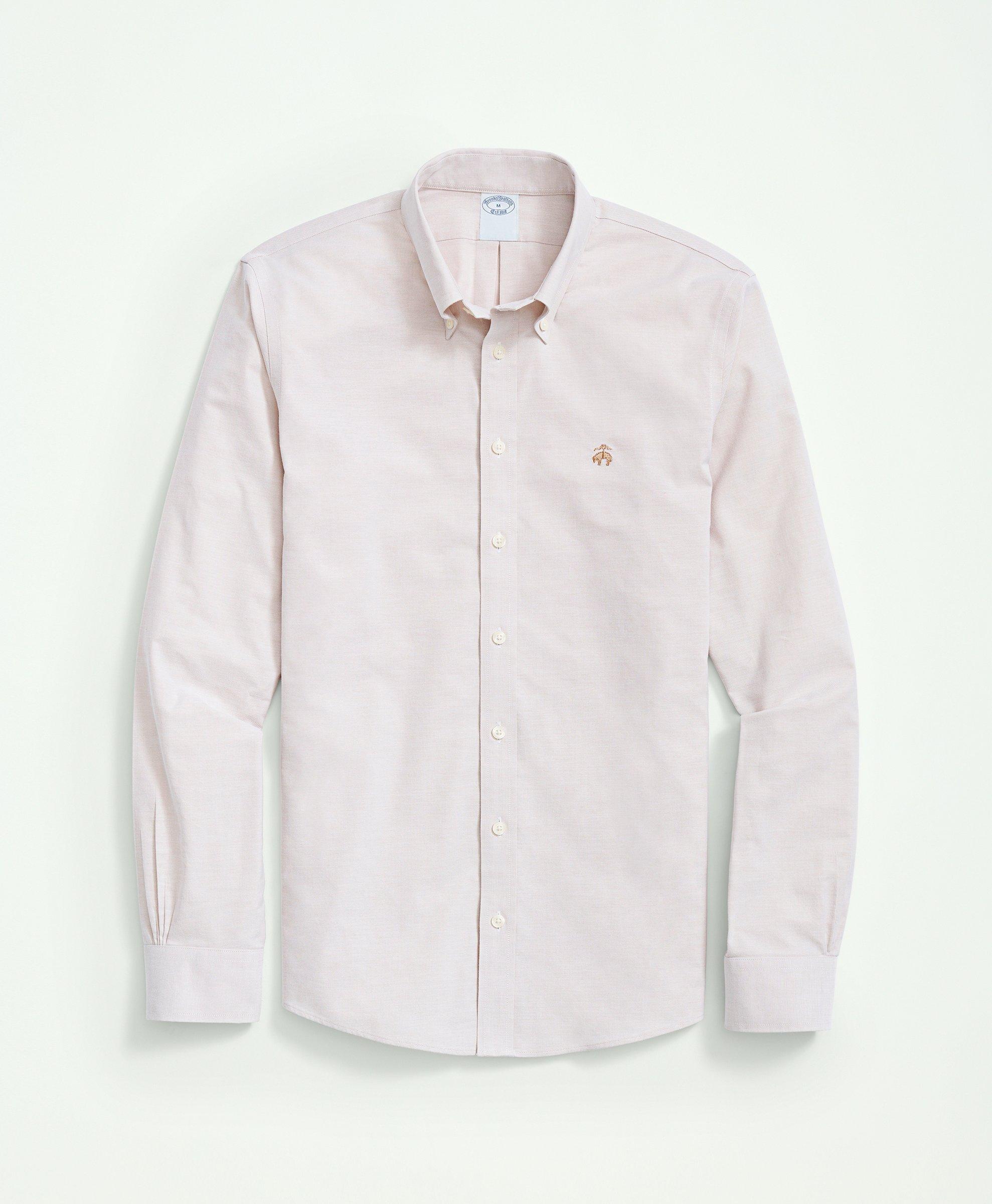 Brooks Brothers Stretch Non-iron Oxford Button-down Collar Sport Shirt | Light Beige | Size Xl