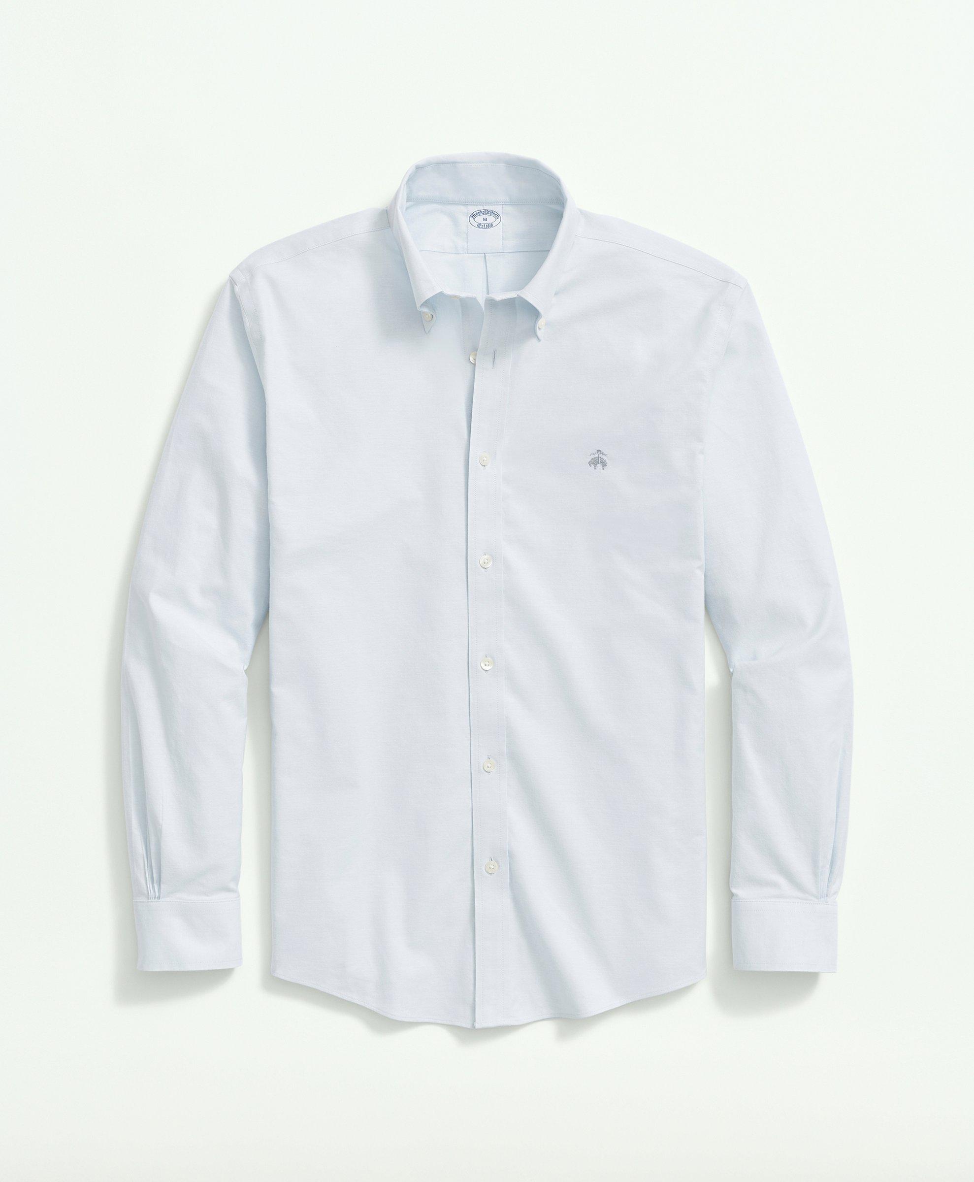 Brooks Brothers Stretch Non-iron Oxford Button-down Collar Sport Shirt | Light Blue | Size Xl
