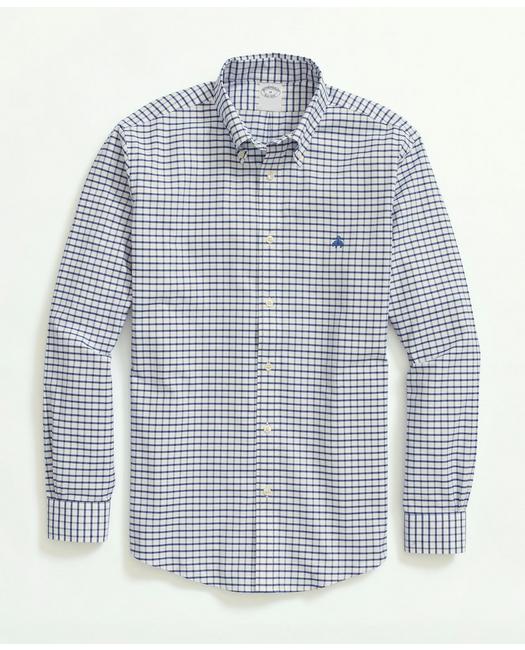 Brooks Brothers Non-iron Oxford Button-down Collar Sport Shirt | Bright Blue | Size Large