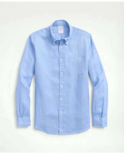 Brooks Brothers Irish Linen Sport Shirt | Light Blue | Size Small