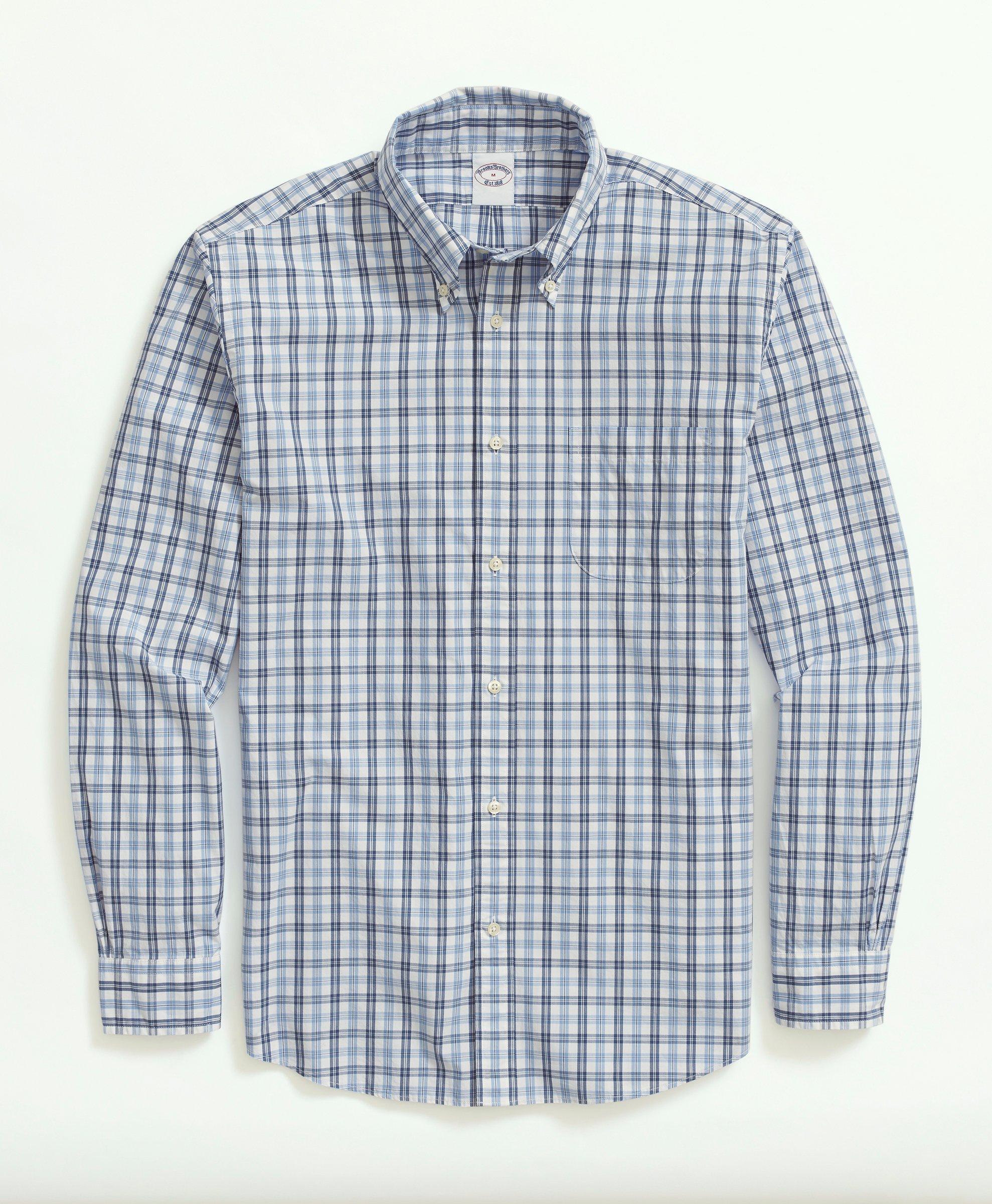 Brooks Brothers Friday Shirt, Poplin Gingham | Blue | Size Xs