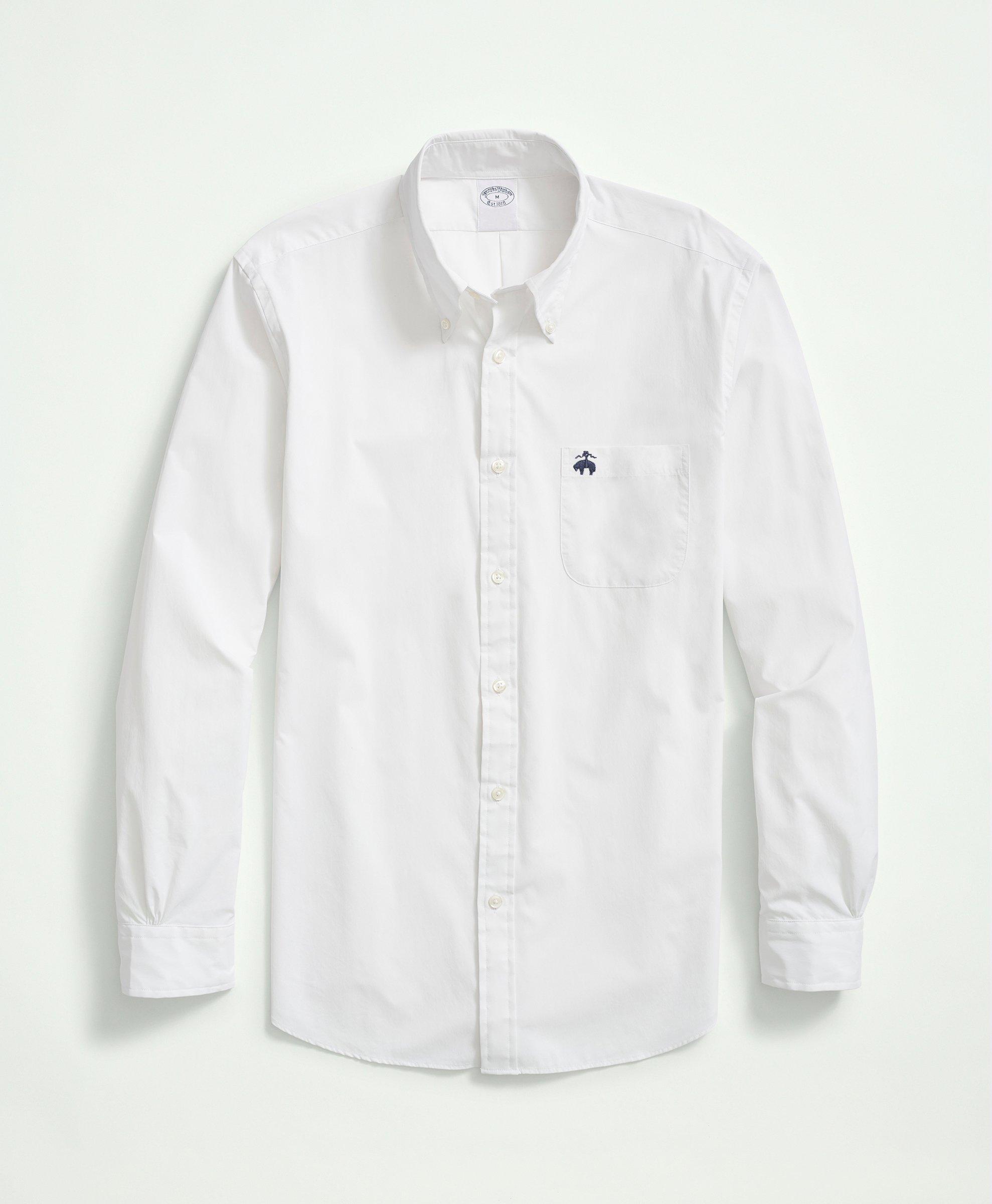 Brooks Brothers Stretch Performance Series Sport Shirt | White | Size Small
