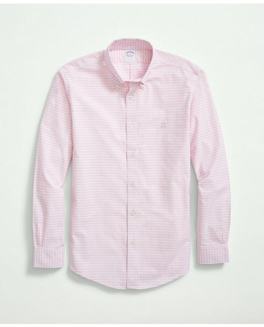 Brooks Brothers Stretch Non Iron Oxford Button-down Collar Sport Shirt | Pink | Size Medium