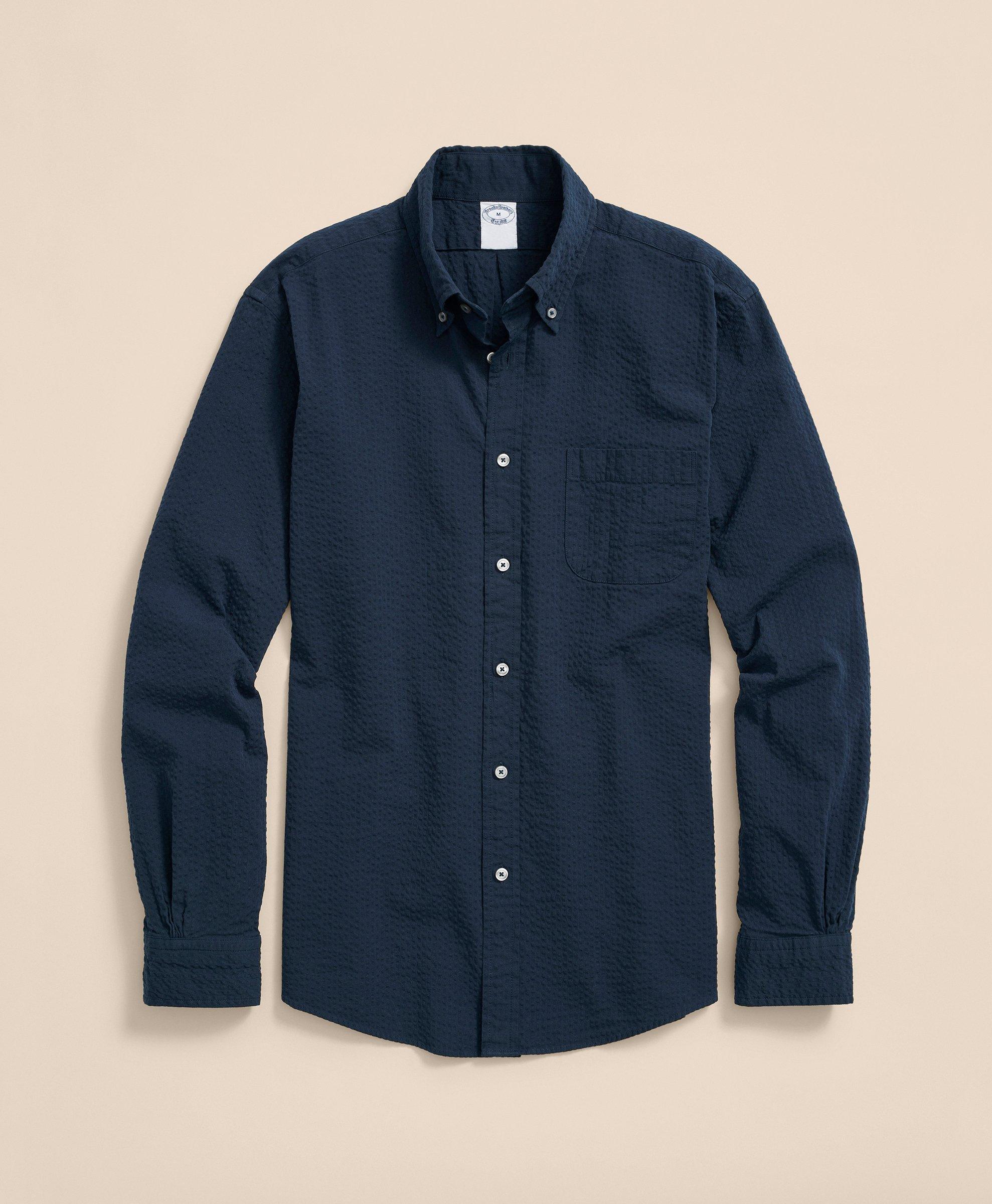 Seersucker Button Down Sleep Shirt