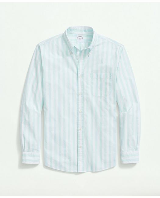 Brooks Brothers Friday Shirt, Poplin Striped | Aqua | Size Xl