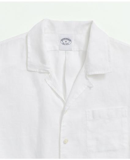 Irish Linen Camp Collar Short-Sleeve Sport Shirt