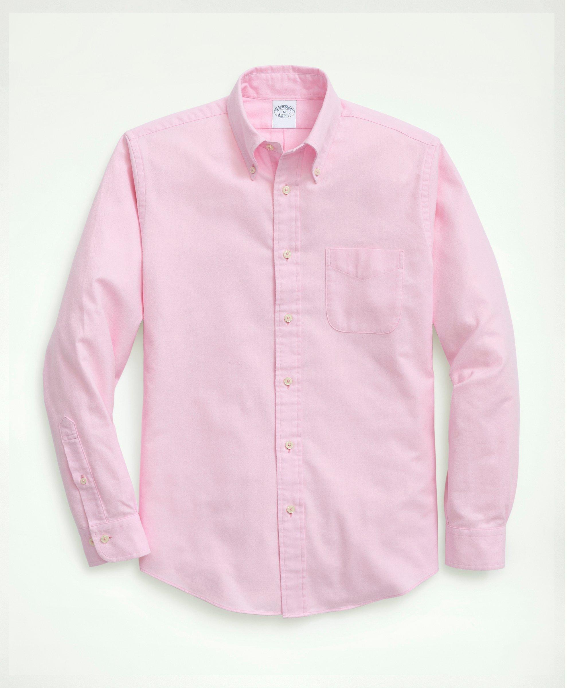 Brooks Brothers Portuguese Flannel Polo Button Down Collar Shirt In Light Pink