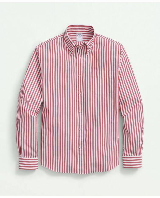 Brooks Brothers Friday Shirt, Poplin Butcher Striped | Red | Size Small