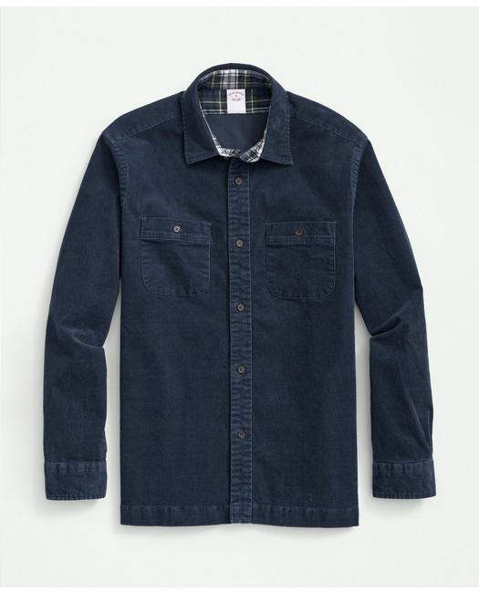 Brooks Brothers Stretch Cotton Corduroy Shirt Jacket | Dark Blue | Size Small